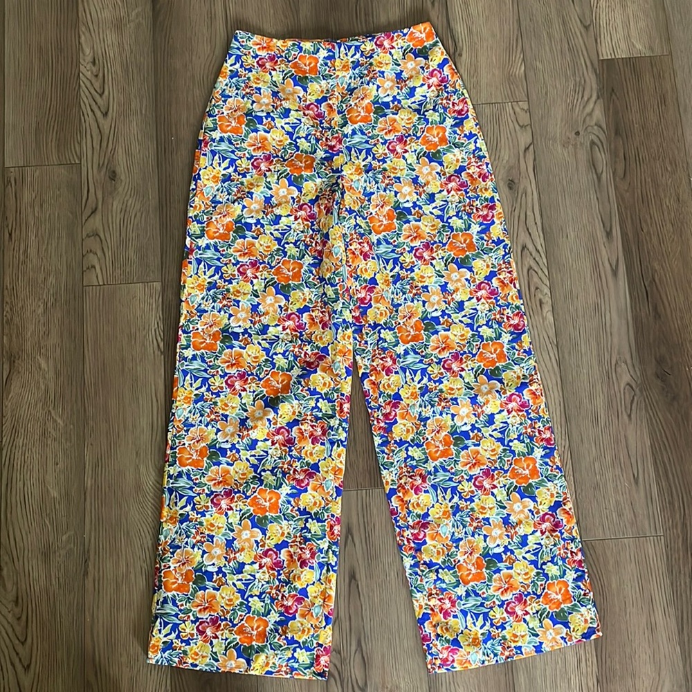 Lulus wide leg tropical floral pants